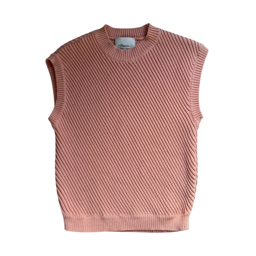 3.1. Phillip Lim Salmon Pink Knit Sweater Vest, Size Extra Small